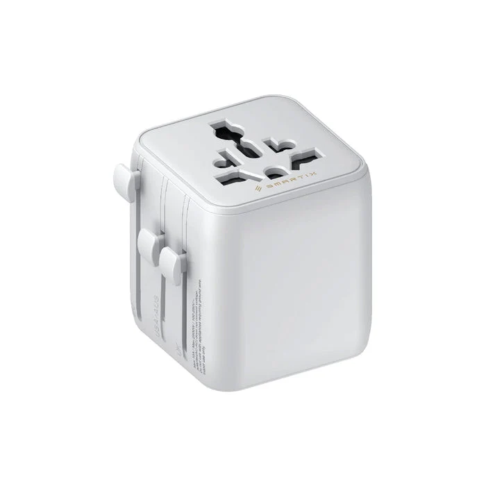 محول سفر دولي سمارتكس بريميوم 2 في 1 - USB-A / USB-C / أبيض