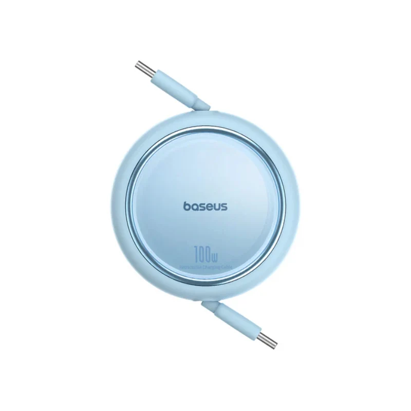كابل بيسوس فري تو بول القابل للسحب USB-C، 100 واط، أزرق