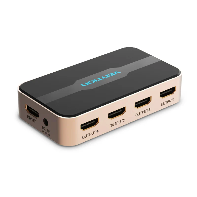 موزع HDMI فينشن بمدخل واحد و4 مخارج - 4K / أسود