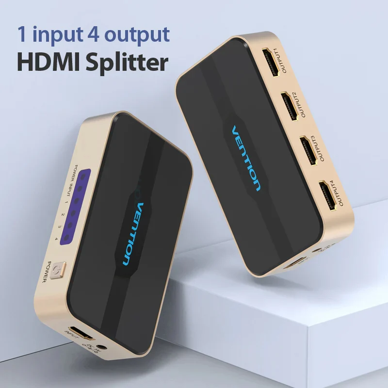 موزع HDMI فينشن بمدخل واحد و4 مخارج - 4K / أسود
