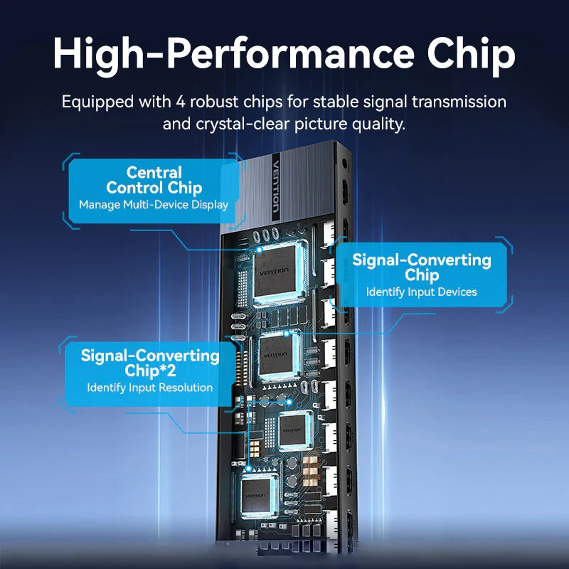 موزع HDMI فينشن بمدخل واحد و8 مخارج - 4K / أسود