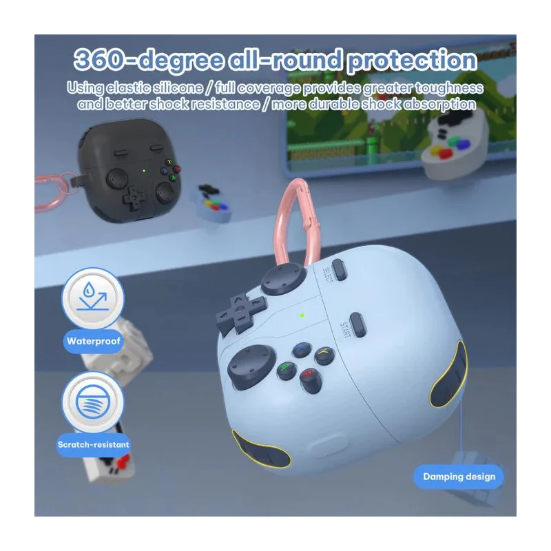 Huawei FreeClip 2 Retro Game Console Style Silicone Earbuds Case - Light Grey