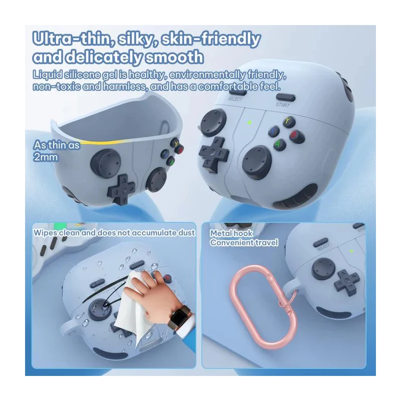 Huawei FreeClip 2 Retro Game Console Style Silicone Earbuds Case - Light Grey