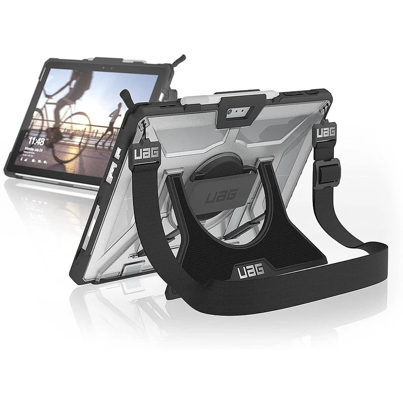 UAG Microsoft Surface Pro 7+/7/6/5/4 Plasma Case With Handstrap & Shoulder Strap - Ice/Black