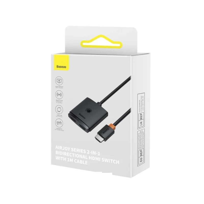Baseus AirJoy 2-in-1 Bidirectional HDMI Switch - 1 Meter / Black