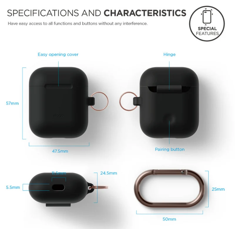 Elago Airpods 1&2 Hang Case - Black