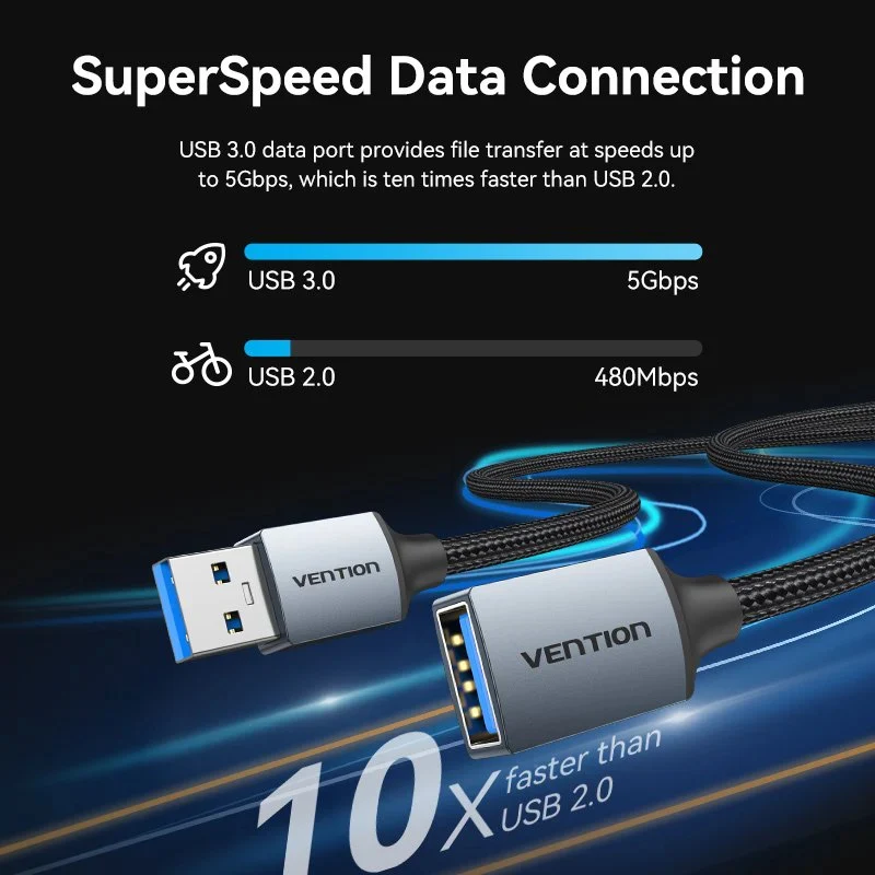 كابل فينشن تمديد يو إس بي 3.0 - بطول 0.5 متر / أسود