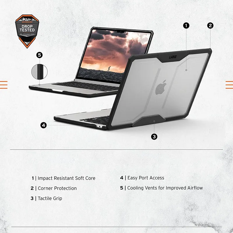 UAG Macbook Air 13" M2/M3/M4 (2022-) Plyo Case - Ice/Black