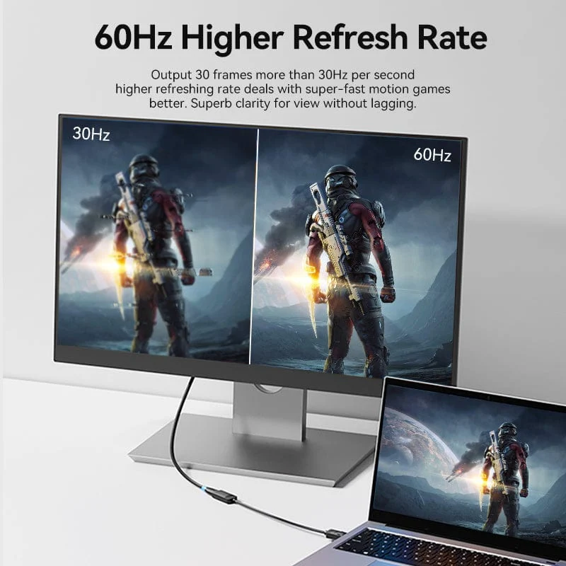 محول فينشن ديسبلاي بورت إلى إتش دي إم آي - 4K / أسود