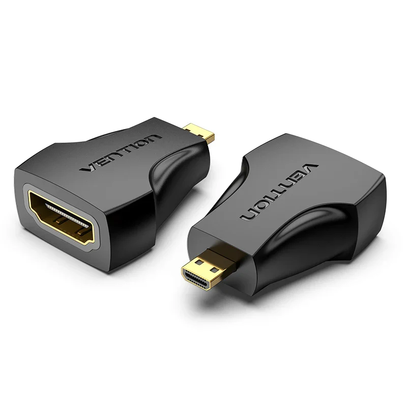 محول فينشن مايكرو HDMI إلى HDMI، 4K، باللون الأسود