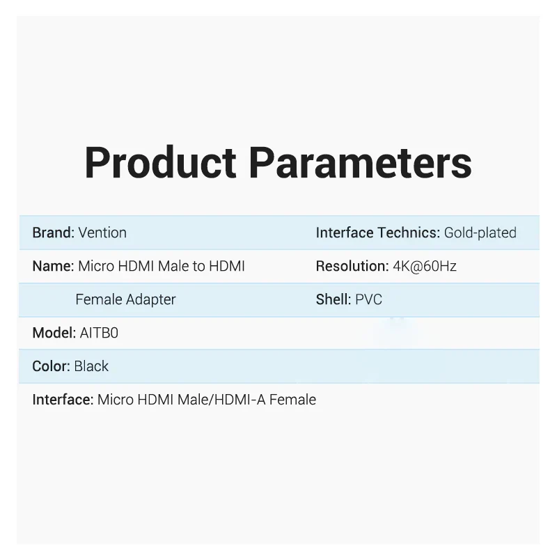محول فينشن مايكرو HDMI إلى HDMI، 4K، باللون الأسود