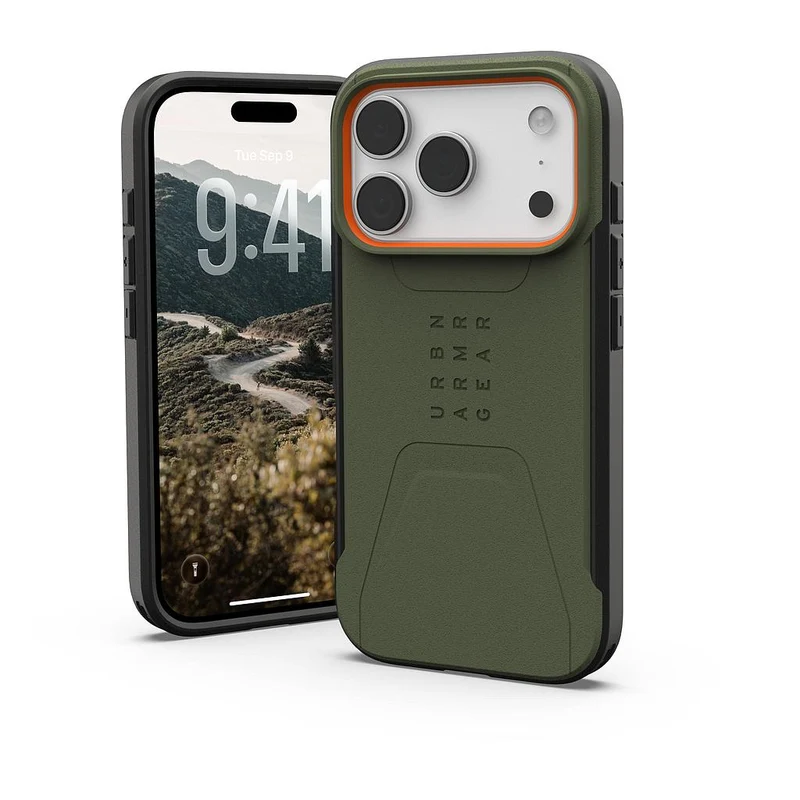 UAG Apple iPhone 18 Pro / Apple iPhone 17 Pro Civilian Magsafe Case - Olive/Orange