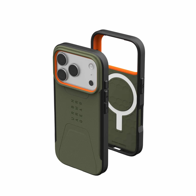 UAG Apple iPhone 18 Pro / Apple iPhone 17 Pro Civilian Magsafe Case - Olive/Orange