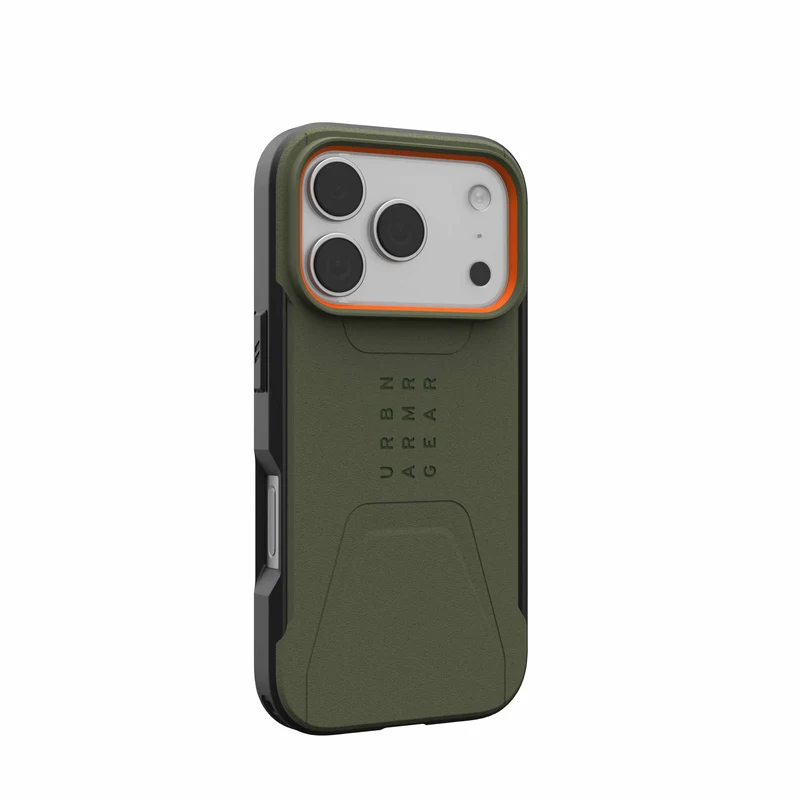UAG Apple iPhone 18 Pro / Apple iPhone 17 Pro Civilian Magsafe Case - Olive/Orange