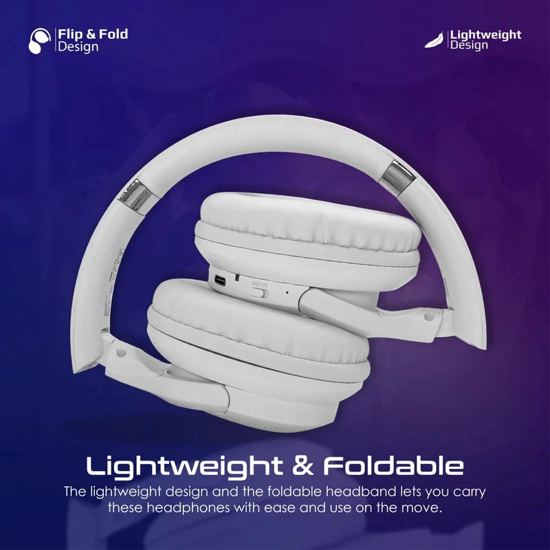 PROMATE LaBoca-Pro High Fidelity Over-Ear Wireless Headphones - 300mAh / White