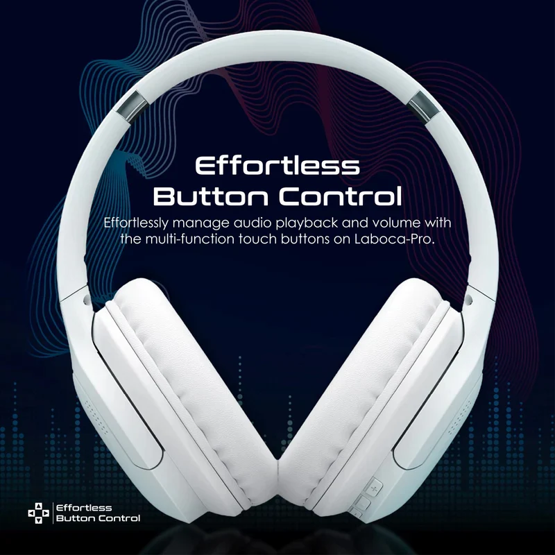PROMATE LaBoca-Pro High Fidelity Over-Ear Wireless Headphones - 300mAh / White