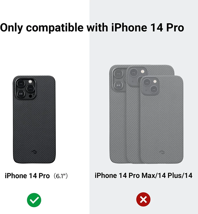 Pitaka Iphone 14 Pro Magez Case - Black/Grey Twill