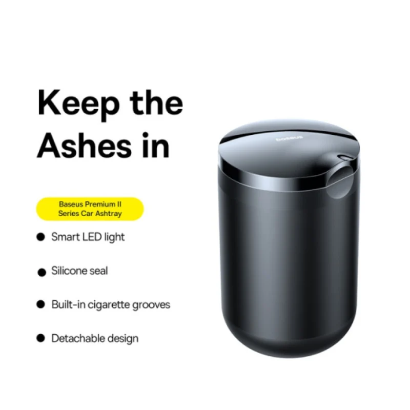 Baseus Premium 2 Car Ashtray - Black