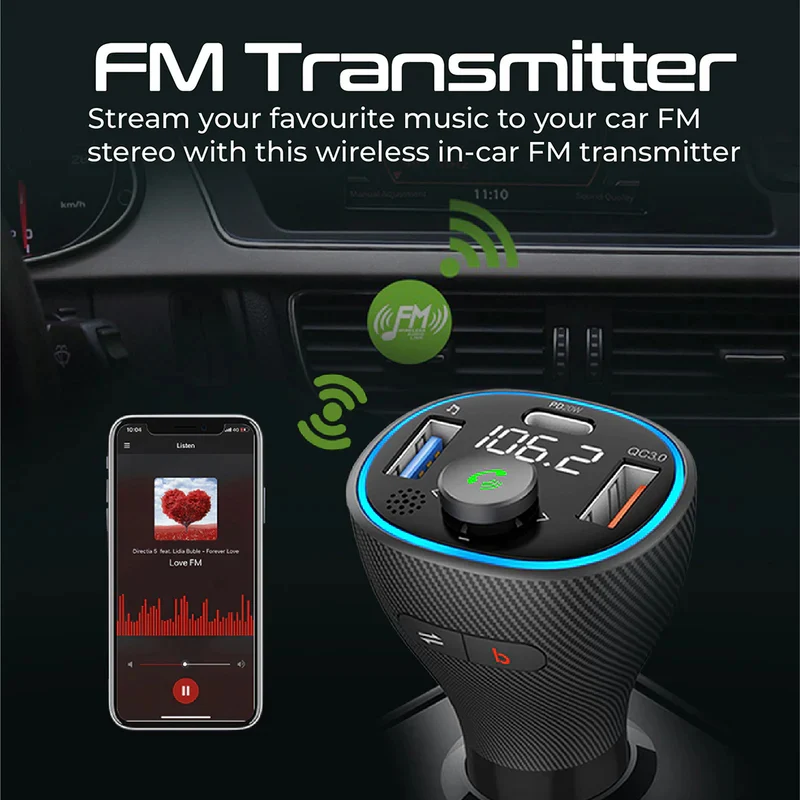 طقم بروميت لاسلكي عالمي للمكالمات دون استخدام اليدين مع مرسل FM