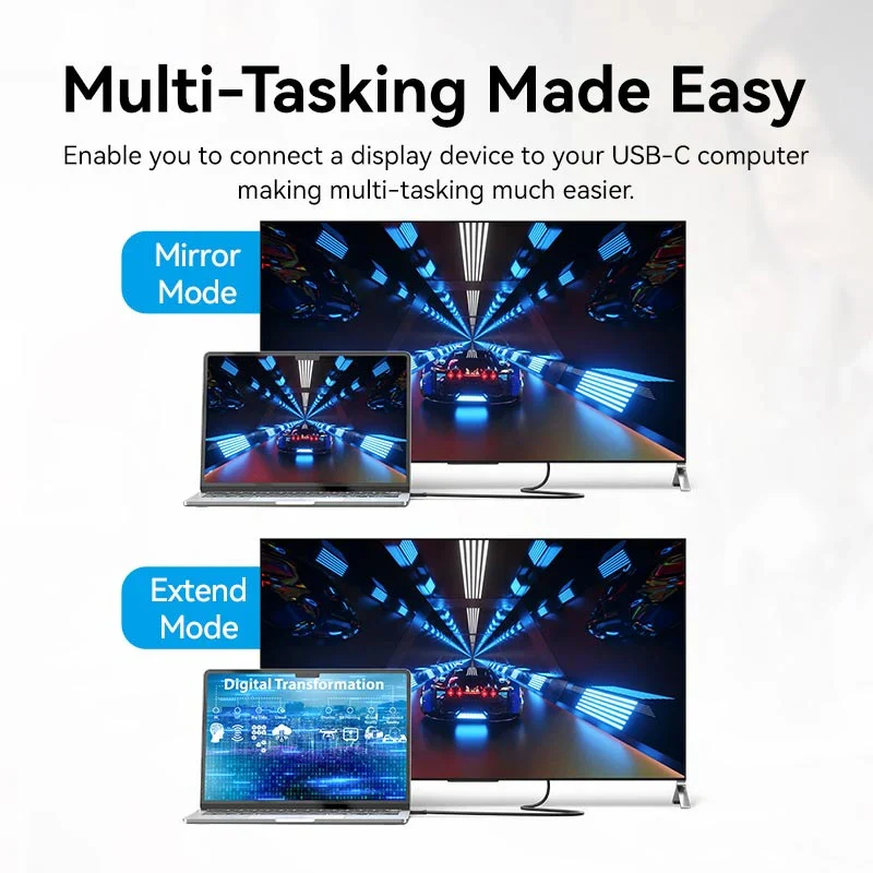 كابل فينشن من USB-C إلى ديسبلاي بورت - 4K / 2 متر / أسود