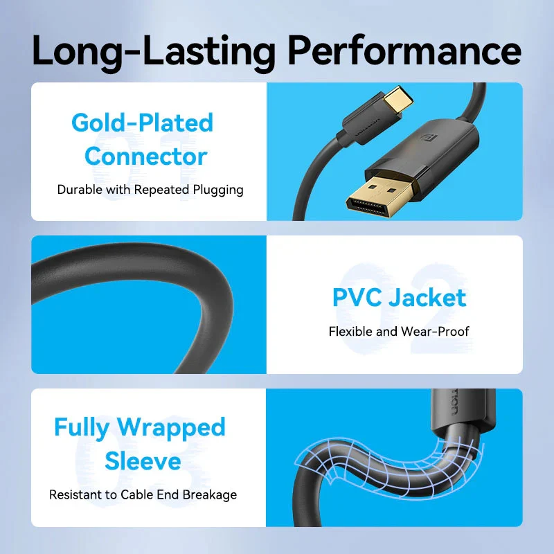 كابل فينشن من USB-C إلى ديسبلاي بورت - 4K / 2 متر / أسود
