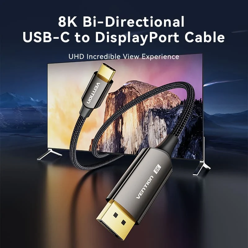 كابل فينشن يو إس بي C إلى ديسبلاي بورت - 8K / بطول 2 متر / أسود