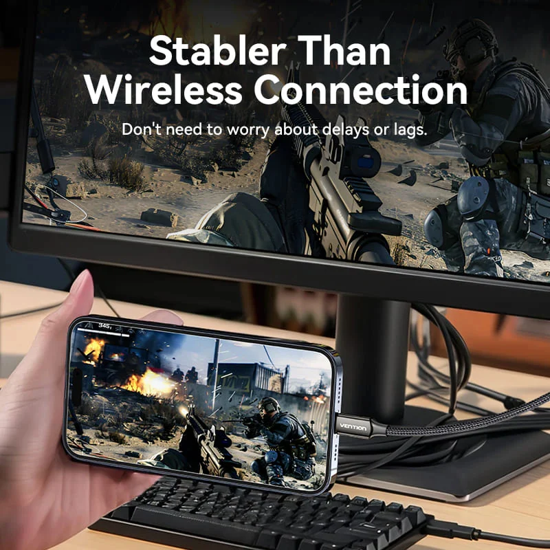 كابل فينشن يو إس بي C إلى ديسبلاي بورت - 8K / بطول 2 متر / أسود