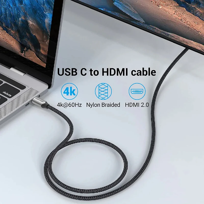 Vention USB-C To HDMI Braided Cable - 4K / 2 Meter / Black