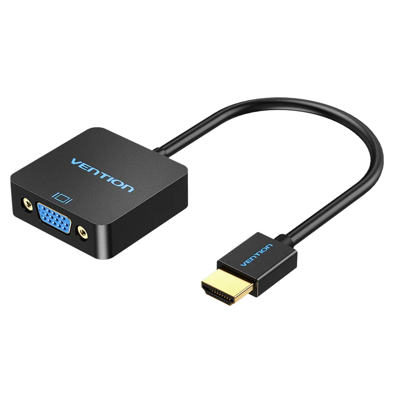 جهاز التقاط فيديو فينشن HDMI-A إلى VGA، بدقة 1080P، بطول 0.15 متر، باللون الأسود
