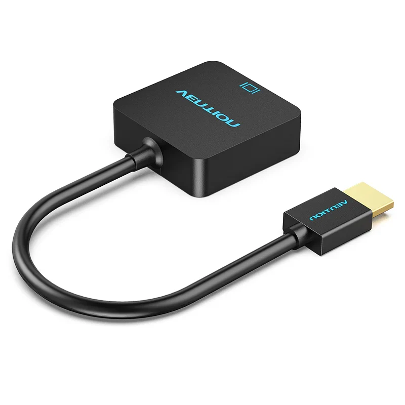 جهاز التقاط فيديو فينشن HDMI-A إلى VGA، بدقة 1080P، بطول 0.15 متر، باللون الأسود