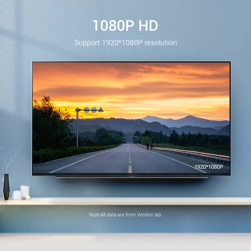 جهاز التقاط فيديو فينشن HDMI-A إلى VGA، بدقة 1080P، بطول 0.15 متر، باللون الأسود