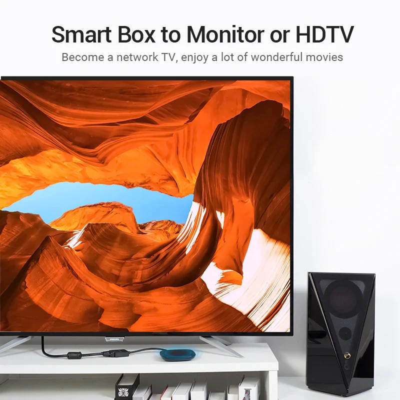 جهاز التقاط فيديو فينشن HDMI-A إلى VGA، بدقة 1080P، بطول 0.15 متر، باللون الأسود