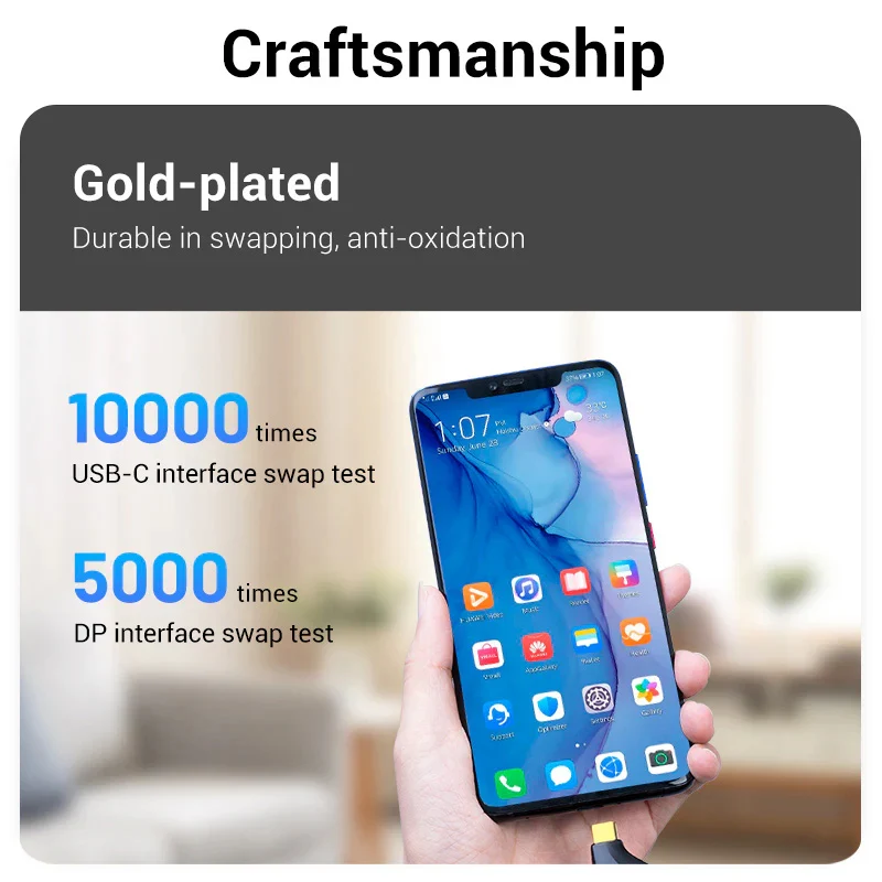 محول فينشن من USB-C إلى ديسبلاي بورت - 4K / رمادي