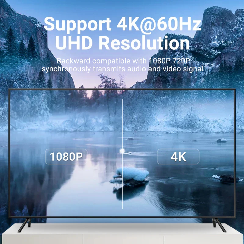 محول فينتشن من USB-C إلى HDMI، 4K، رمادي