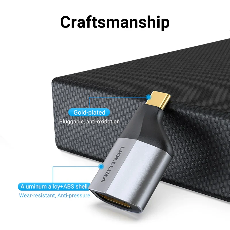 محول فينتشن من USB-C إلى HDMI، 4K، رمادي