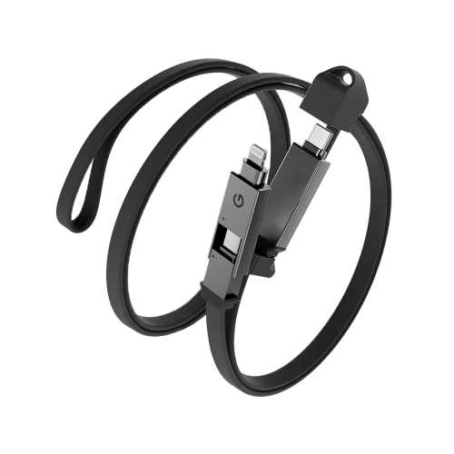 Energea Sheath 2-in-1 USB-C to USB-C + Lightning Cable, 60W, 480Mbps, 1m – Gunmetal