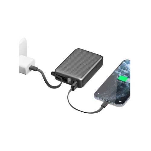 Energea Integra Ultra 45 Power Bank 20000mAh With Build in USB-C Cable & Display - Gunmetal