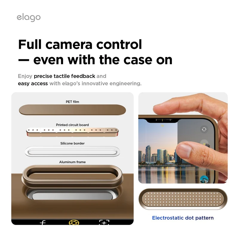Elago Apple iPhone 18 Pro Max / Apple iPhone 17 Pro Max Magnetic Silicone Case (Camera Control Key Included) - Brown