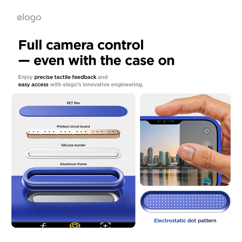 Elago Apple iPhone 18 Pro / Apple iPhone 17 Pro Magnetic Silicone Case (Camera Control Key Included) - Cobalt Blue