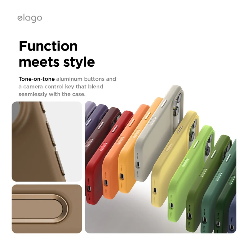 Elago Apple iPhone 18 Pro / Apple iPhone 17 Pro Magnetic Silicone Case (Camera Control Key Included) - Brown