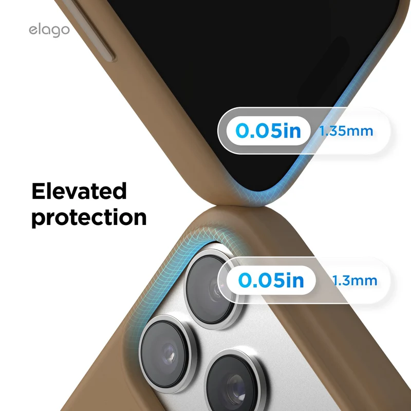 Elago Apple iPhone 18 Pro / Apple iPhone 17 Pro Magnetic Silicone Case (Camera Control Key Included) - Brown