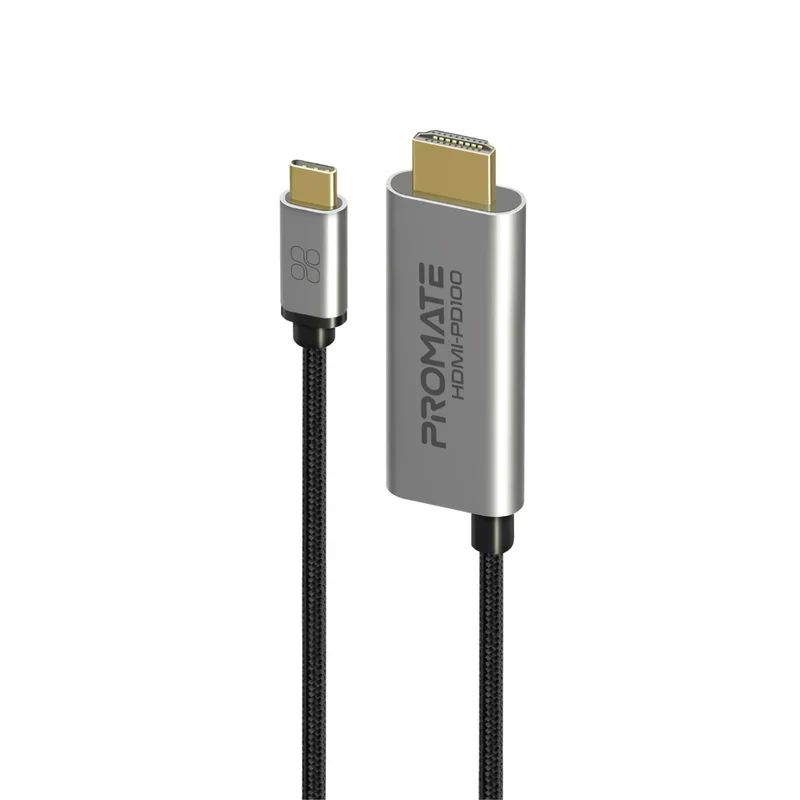 كابل بروميت 4K كريستال كلاريتي من USB-C إلى HDMI، طول 1.8 متر، باللون الفضي