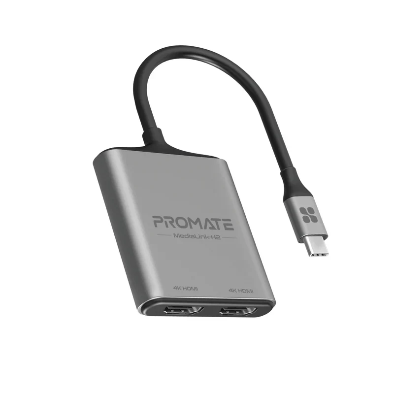 محول بروميت يو إس بي-C إلى منفذي HDMI، بدقة عالية 4K