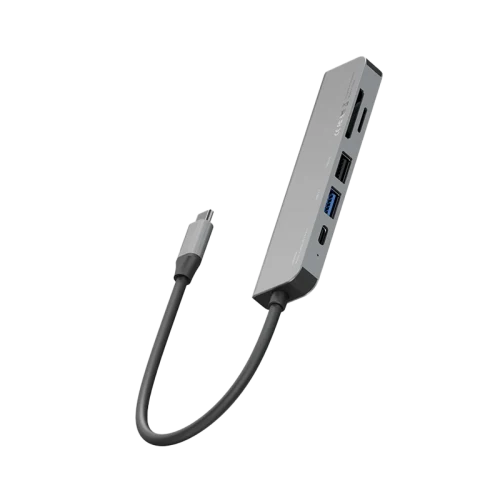 Energea AluHub HD 3 6 in 1 Aluminum Alloy USB-C Hub - Gunmetal