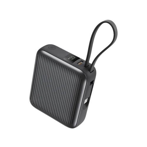 باور بانك إنرجيا إنتجرا ميني 35 بسعة 10000 مللي أمبير ساعة مع كابل USB-C مدمج وشاشة - رمادي معدني