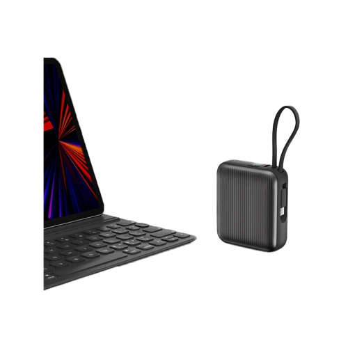 باور بانك إنرجيا إنتجرا ميني 35 بسعة 10000 مللي أمبير ساعة مع كابل USB-C مدمج وشاشة - رمادي معدني
