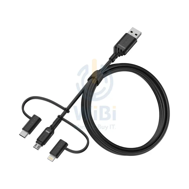 OtterBox 3-in-1 Cable - Micro USB / Lightning / USB-C / Black - (Warehouse Packed)
