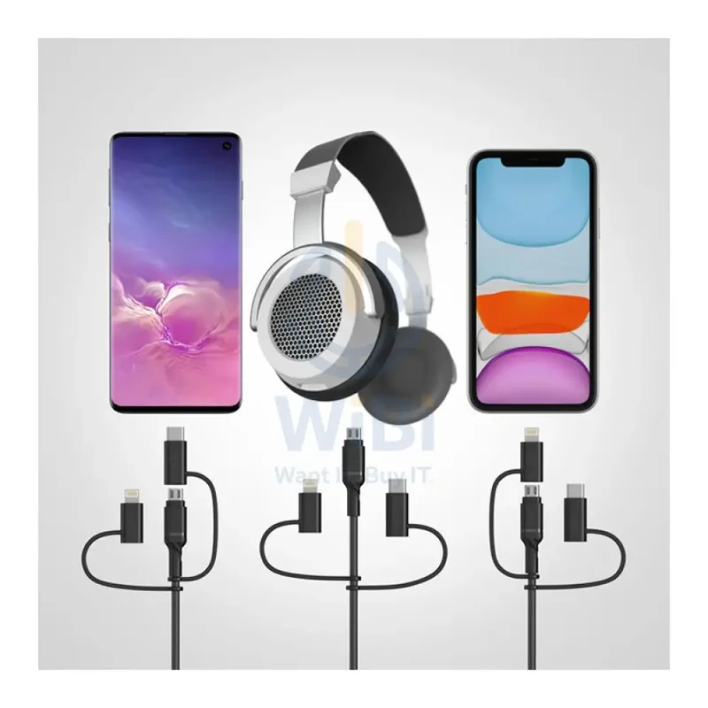 OtterBox 3-in-1 Cable - Micro USB / Lightning / USB-C / Black - (Warehouse Packed)