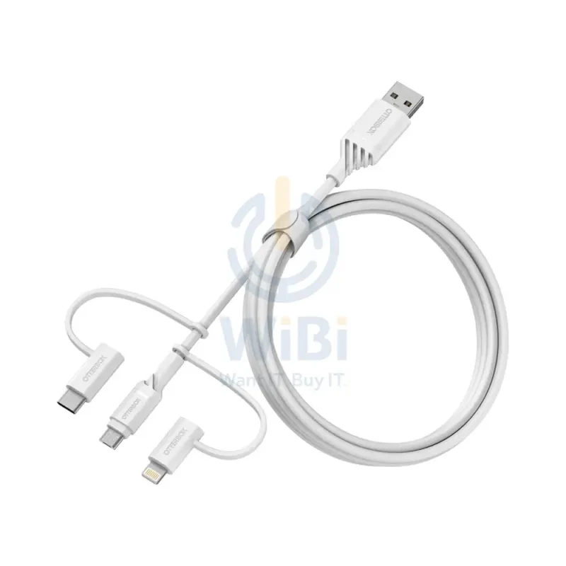 OtterBox 3-in-1 Cable - Micro USB / Lightning / USB-C / White - (Warehouse Packed)