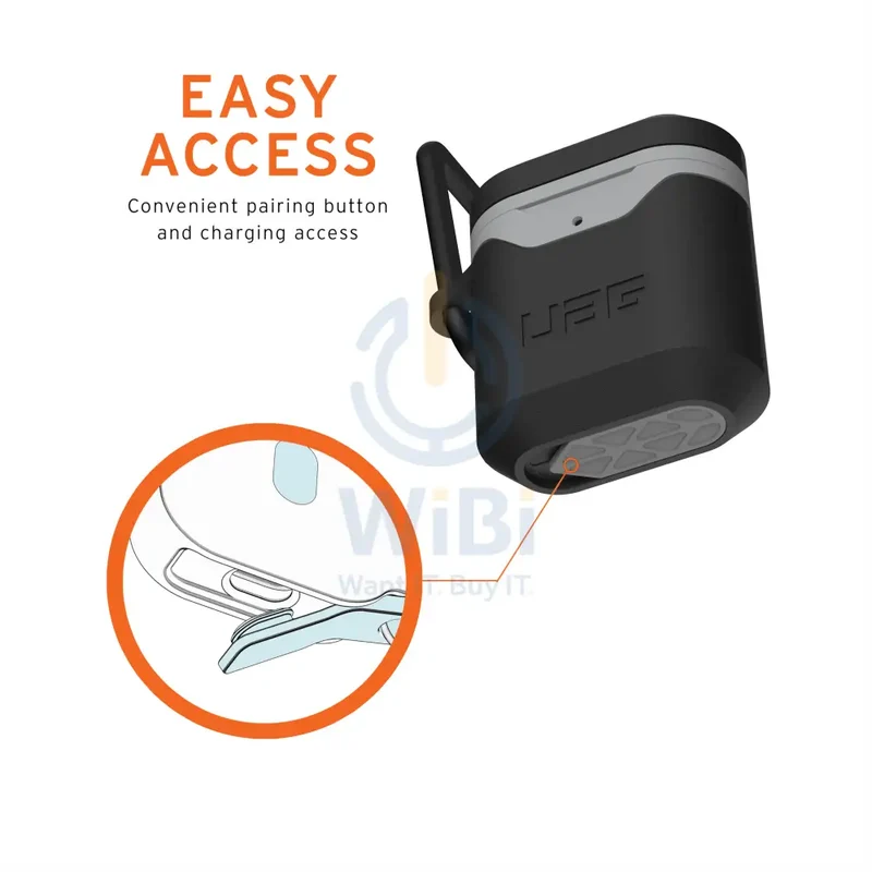 UAG Apple Airpods Gen 1& 2 Hard Case V2 - Black/Grey - Gray - (Warehouse Packed)